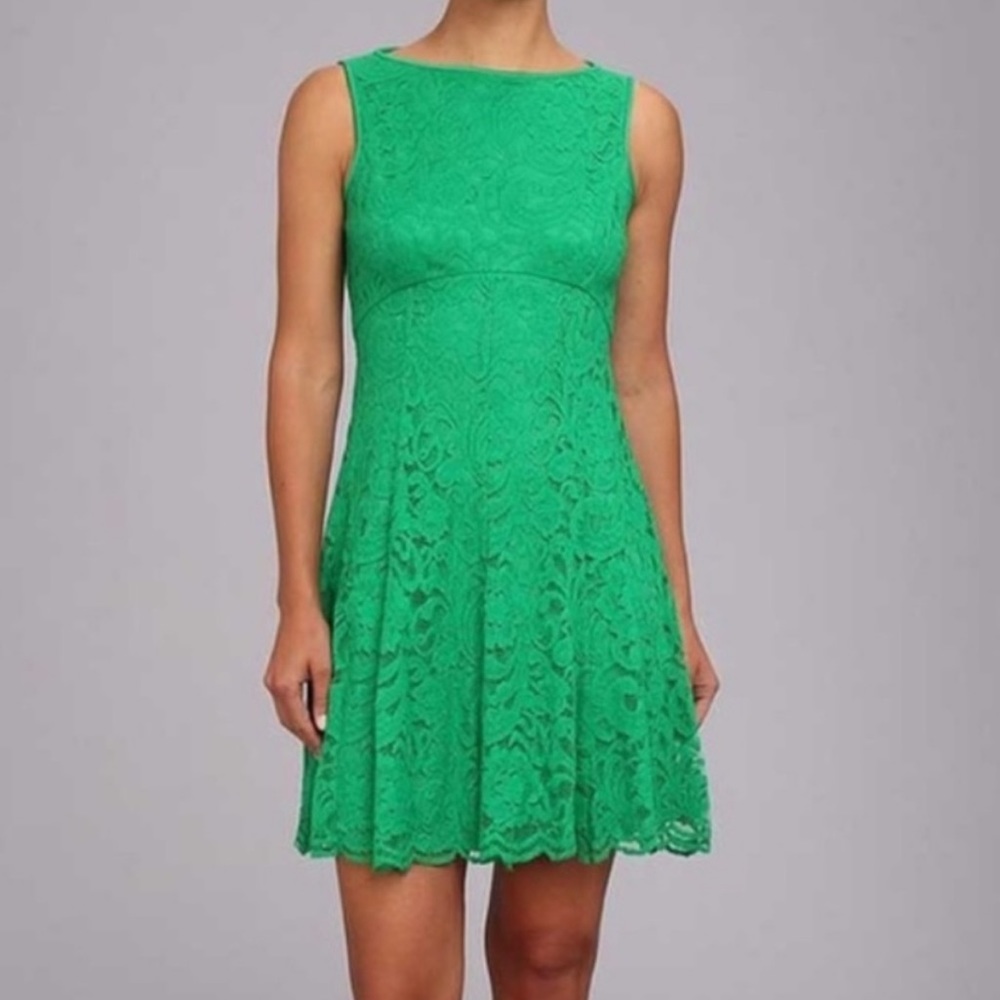 MAGGY LONDON green lace dress